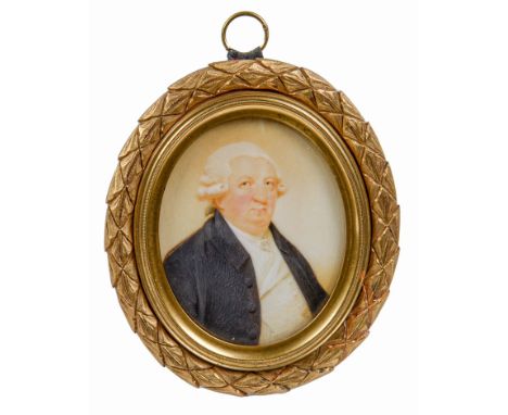 English School- Portrait Miniature of a Man traditionally identified as Charles Sloane Cadogan, 1st Earl Cadogan, ivory, oval