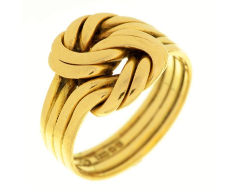 A Victorian 18ct gold knot ring,&nbsp;maker CG, probably Charles Green &amp; Son, Birmingham 1896, 5g, size I½  Light wear co