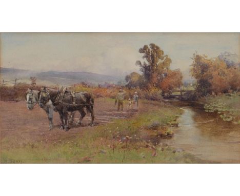 Henry Sikes RBA (1855-1921) - The Farmer's Family, signed, watercolour, 17.5 x 31.5cm  Provenance: Trim Bridge Galleries, Bat