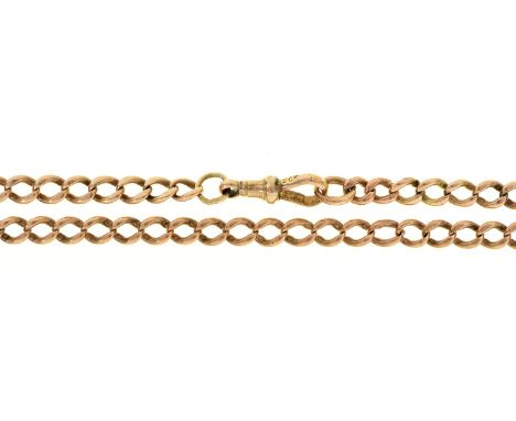 A 9ct gold albert, early 20th c, 48cm, links individually marked, 23g  Light wear consistent with age, not broken or repaired