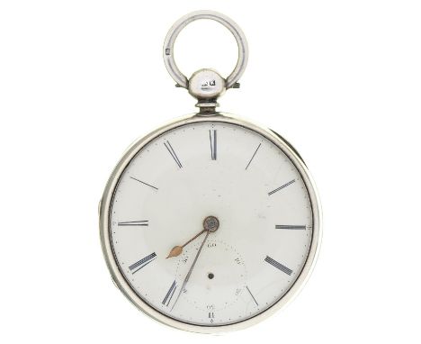 An English&nbsp; silver lever watch, T Collins, Lincoln,&nbsp; 5651, 54mm, Chester 1859  Lacks seconds hand, movement not win