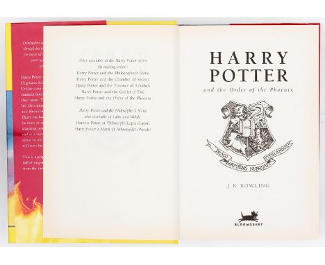 Rowling (J K) - Harry Potter and the Order of the Phoenix, first edition, signed by J K Rowling on bookplate on endpaper, dus