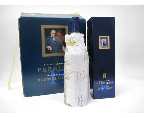 Whisky - Six Bottle Case of Premiers Finest Blended Scotch Whisky Fifteen Years Old, Prime Ministers of Great Britain, 70cl, 