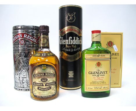 Whisky - Chivas Regal Blended Scotch Whisky 12 Years Old, 75cl, 40% Vol., in carton; Glenfiddich Special Old Reserve Pure Mal
