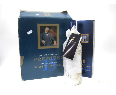 Whisky - Four Bottles of Premiers Finest Blended Scotch Whisky Fifteen Years Old, Prime Ministers of Great Britain, 70cl, 40%