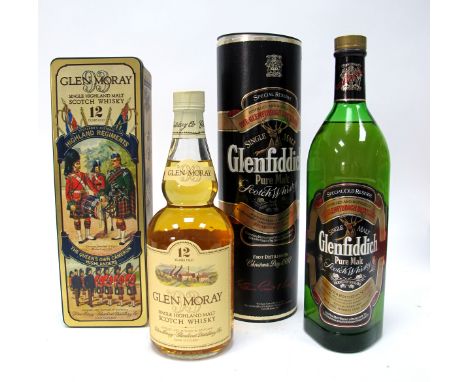 Whisky - Glen Moray Single Highland Malt Scotch Whisky 12 Years Old Scotland's Historic Highland Regiments, "The Queen's Own 