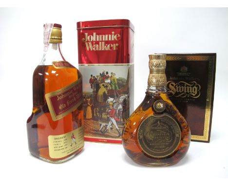 Whisky - Johnnie Walker Red Label Old Scotch Whisky, 1.50 Litres, 40% Vol., in tin; Johnnie Walker Swing Blended Scotch Whisk
