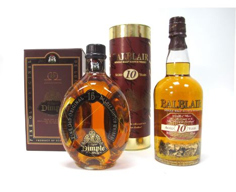 Whisky - Dimple Fine Old Original De Luxe Scotch Whisky 15 Years Old, 70cl, 4% Vol, in carton; Balblair Single Malt Scotch Wh