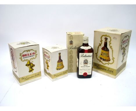 Whisky - Ballantine's Finest Scotch Whisky, 70cl, 40% Vol., in carton; Bell's Commemorative Bell Decanters, sealed and boxed,