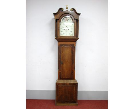 An XVIII Century Mahogany and Oak Eight-Day Longcase Clock, the painted white dial inscribed 'Berry, Pontefract' with Arabic 