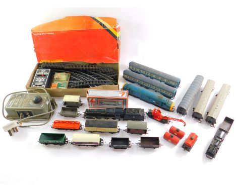 A Graham Fairsh OO gauge GP5 locomotive and tender, British rail black livery, 4-6-0, Hornby 37 series diesel locomotive, Int