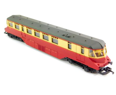 A Lima OO gauge GWR diesel rail car locomotive, BR ex GWR crimson and cream livery, W22, in a Hornby box. 