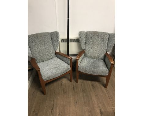 PAIR VINTAGE PARKER KNOLL WING BACK CHAIRS