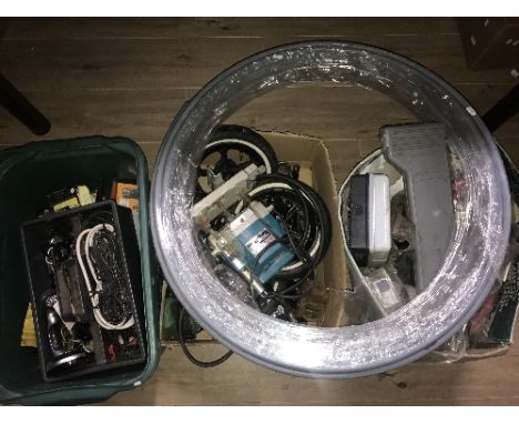 3 BOXES TOOLS FITTINGS &amp; ROUTER