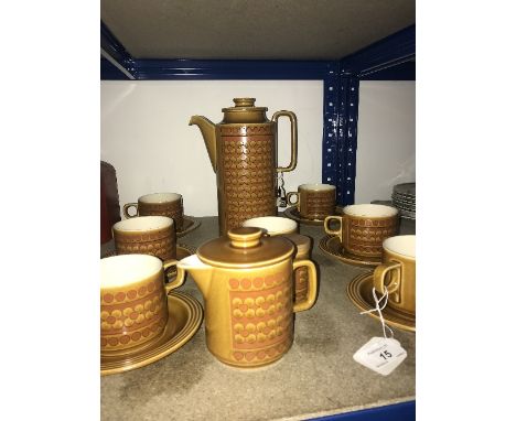VINTAGE HORNSEA 12 PIECE COFFEE SET SAFFRON