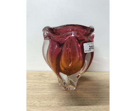 1 VINTAGE BOHEMIAN GLASS VASE DESIGNED BY JOSEF HOSPODKA