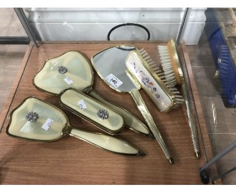 2 VINTAGE DRESSING TABLE BRUSH SETS