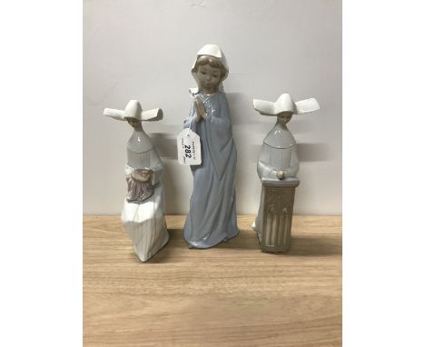 2 LLADRO NUNS &amp; NAO GIRL PRAYING