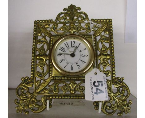 Tiffany & Co pierced brass mantle clock - Racing provenance verso