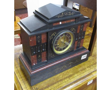Ornate slate mantle clock