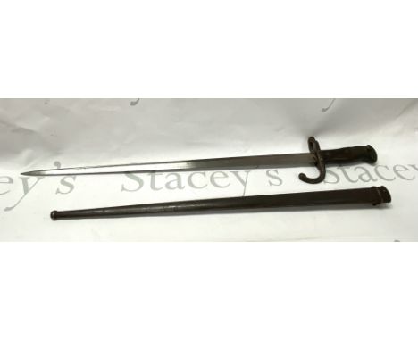 A French Gras M1874 bayonet and scabbard 1877 dated. (D)