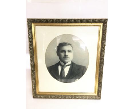 A large early 20th century gilt framed pencil sketch of a Gentleman signed Rhoda Buss. Dimensions 76x66cm This lot cannot be 