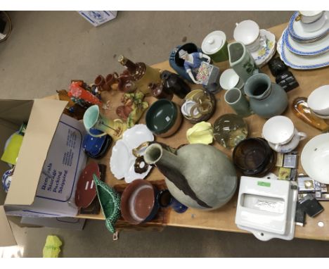 A large collection of ceramics and glass ware including Royal Doulton and Carlton etc. Postage D