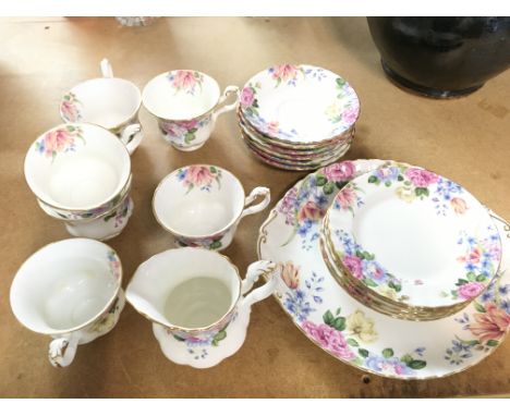 A Royal Albert Beatrice tea set including saucers, cups etc. this lot cannot be posted