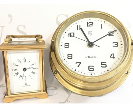 A Mappin and Webb bracket clock and a Hf quartz wall clock