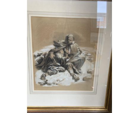 A watercolour painting of a Russian Solider, dated 1812. 67cm x 57cm (D) NO RESERVE