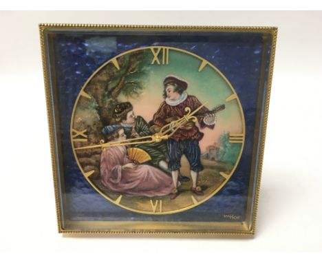 A vintage Imhoe dressing table clock. 12cm by 12cm.Postage D