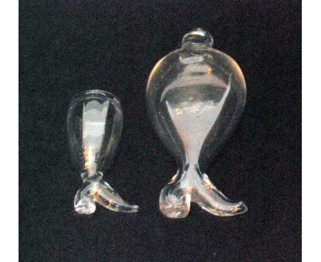 An 18th Century 'Earl of Bute' novelty spirit flask circa 1780 in the form of a stylised boot, length 15cm, together with a m