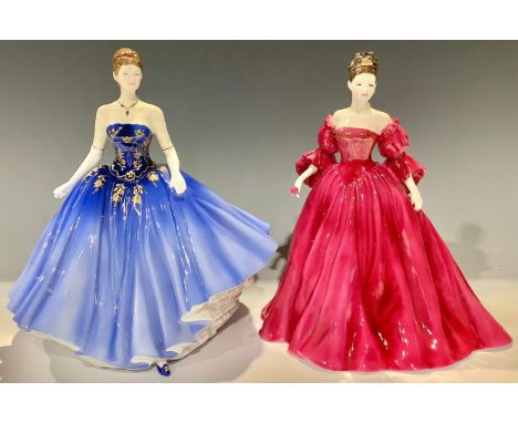 A Royal Worcester figure for Compton &amp; Woodhouse, Coronation Ball Christina, limited edition 2,334/7,500, CW734, 23cm; a 