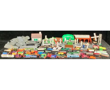 Toys and Juvenalia - a collection of Thomas The Tank Engine die cast trains, rolling stock, track, etc; others similar, qty 