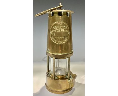 A brass miner's lamp, The Eccles Protector 