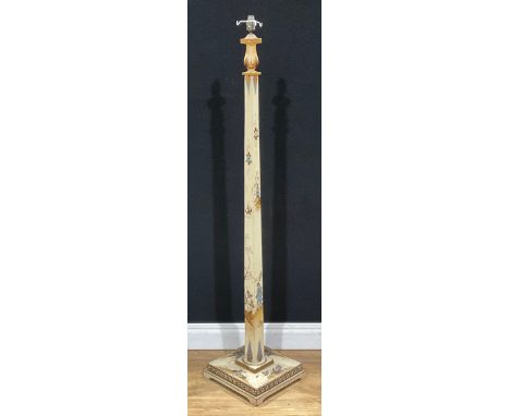 An Art Deco chinoiserie decorated floor lamp, 161cm high overall, c.1930 