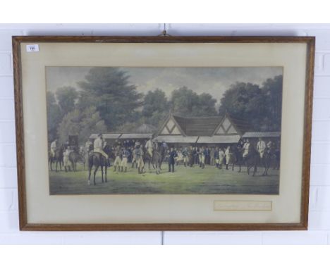 Hurlingham - the Pavilion, large lithograph print, framed under glass, size overall 96 x 64cm 