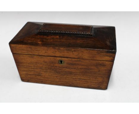 19th century rosewood sarcophagus tea caddy, 28 x 15cm. 