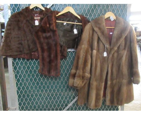 A vintage fur coat and two fur stoles. (3)(B.P. 21% + VAT) 