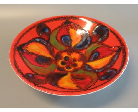Poole pottery 1960's fruit bowl, black printed marks to the base, diameter 27cm approx. (B.P. 21% + VAT) 