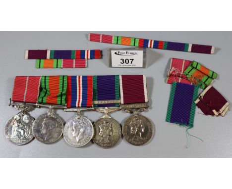 Second World War medal group to include: 1939-45 war medal, Defence medal, Queen Elizabeth II Meritorious service medal, Quee