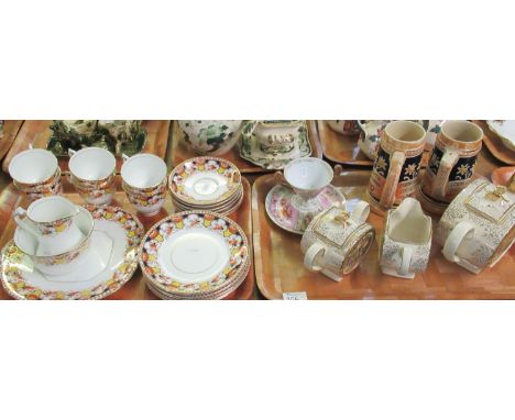 Three trays of assorted china to include: a tray of Salisbury fine bone china 'Tyne' pattern part teaware to include: six cup