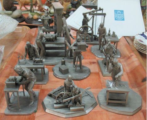 Tray of Deutsches Museum 'The Inventions that shaped the modern world' pewter sculptures with COAs and leaflet to include; Ga
