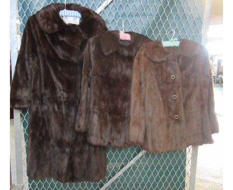 Three vintage fur items to include; two Regency fur jackets and a Calman Links London fur coat, all in vintage embroidered co