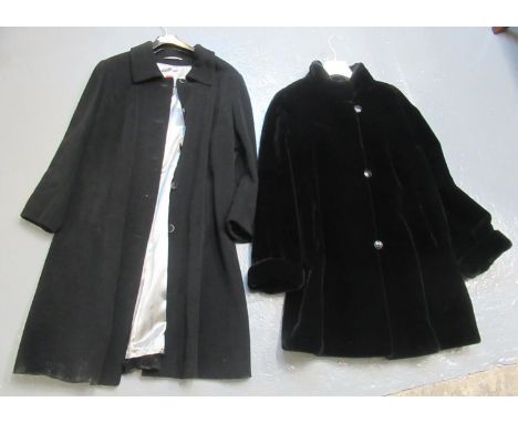Two ladies coats to include; a black faux fur by 'Basler' and a wool and cashmere blend coat by KSTN. (2)(B.P. 21% + VAT) 