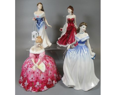 Three Royal Doulton bone china figurines to include; 'Charlotte' HN4092, 'For You Dilys' HN3754 and 'Victoria' HN2471. Togeth
