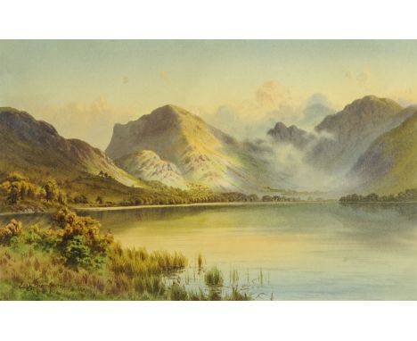 Edward Horace Thompson (1879-1949), a watercolour "Evening Light Buttermere with Honister Crag", 19 cm x 30 cm, framed, signe