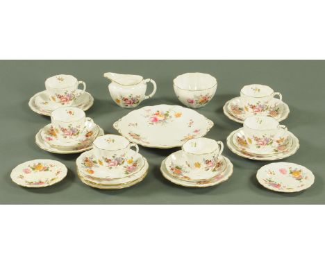 A Royal Crown Derby "Derby Posies" six place tea set, comprising 6 cups, 6 saucers, side plates, a sandwich plate, 2 small di