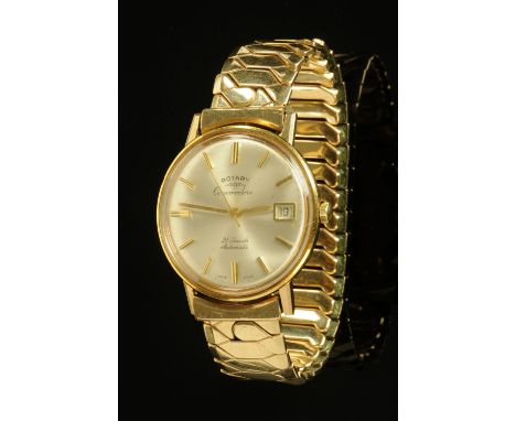 A Rotary Commodore automatic gentleman's wristwatch, with gilt baton markers and date aperture, on expanding bracelet strap.