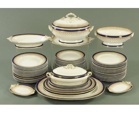 An extensive Grainger &amp; Co. Worcester dinner service, late 19th/early 20th century, brown transfer printed and comprising